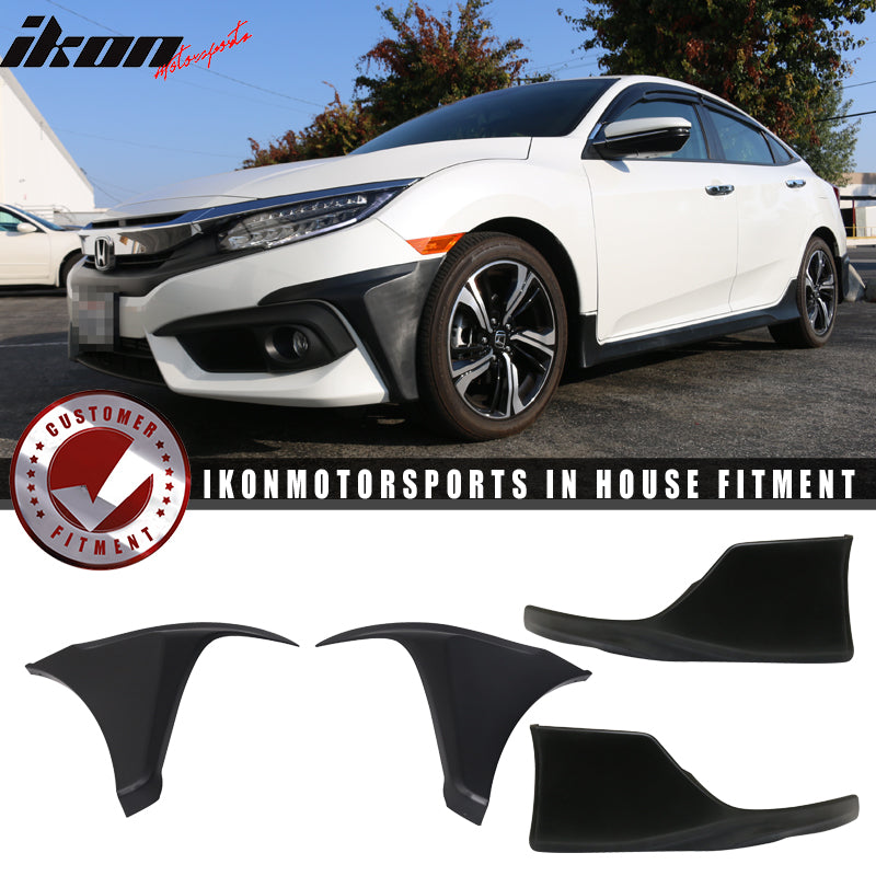 Special Deal Fits 16-18 Civic Coupe HFP PP Front + PU Rear Bumper Lip