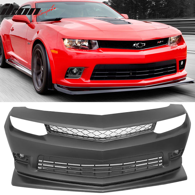 Fits 14-15 Camaro SS Z28 Front Bumper w/ Foglight & Grille Front Lip