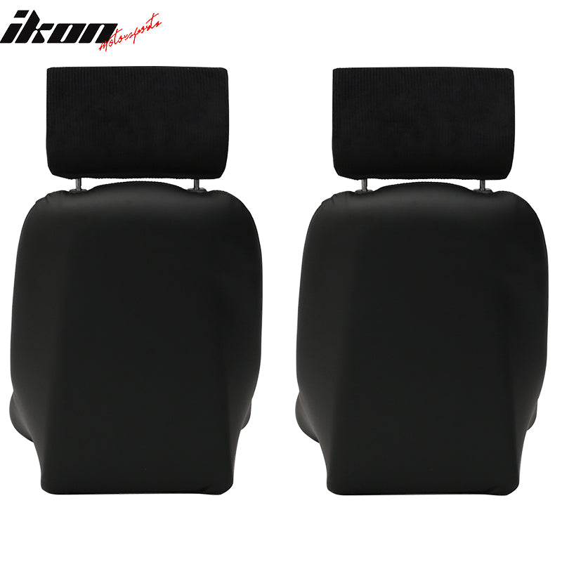 2X Classic Bucket Single Seat With Sliders Suede Black Faux Leather PU