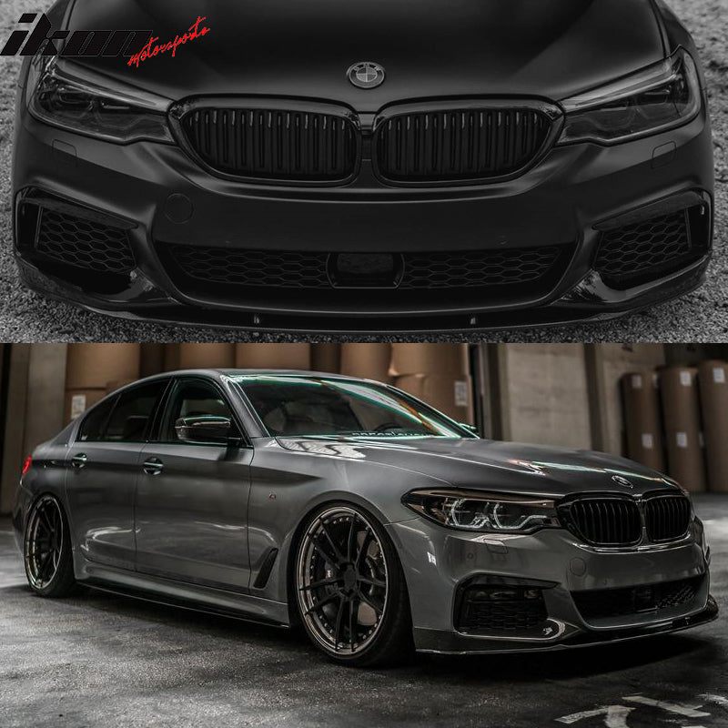Full Body Kits Compatible With 2017-2020 BMW 5 Series G30, MP Style Front Bumper lip & Side Skirt & Rear Diffuser Cover by IKON MOTORSPORTS, 2018 2019