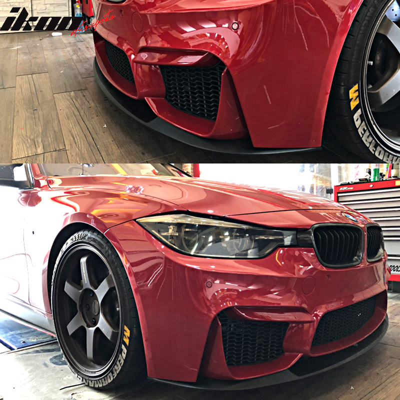 Front Bumper Cover Compatible With 2012-2018 BMW F30, 3 Series M3 Front Bumper Cover End Conversion Guard Replacement PP by IKON MOTORSPORTS, 2013 2014 2015