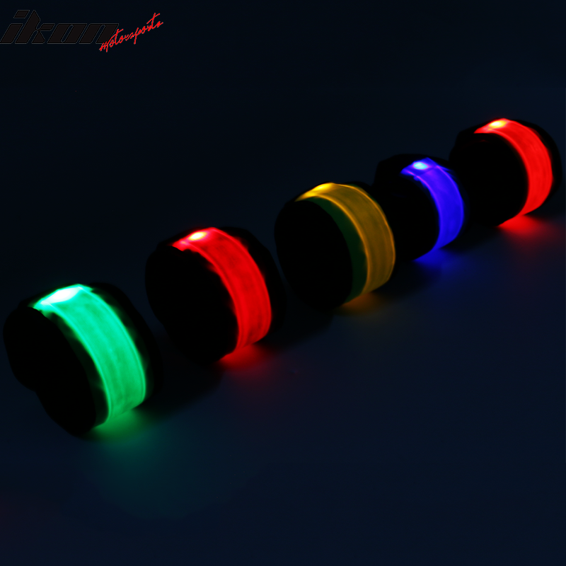 LED Slap Armband Lights Glow Safety Band for Night Running 35cm 5 Colors 5pcs