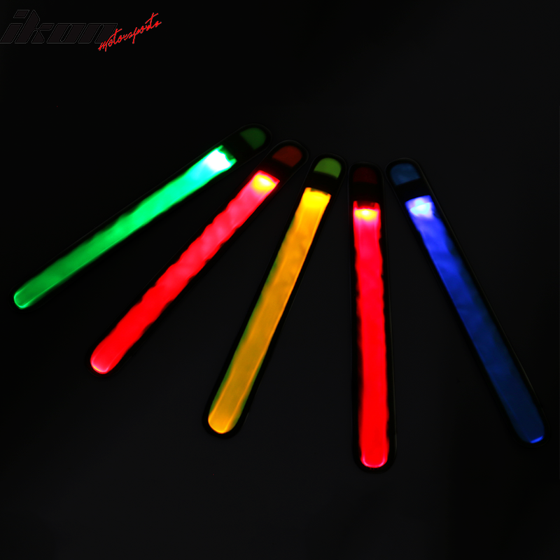 LED Slap Armband Lights Glow Safety Band for Night Running 35cm 5 Colors 5pcs