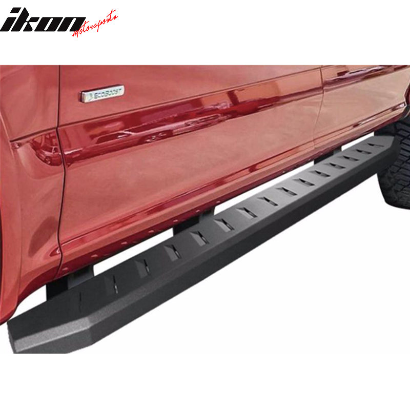 Running Boards Compatible With 2015-2018 Chevy Colorado GMC Canyon Crew Cab, 76'' Black Powder Coated Carbon Steel Side Step Nerf Bar LH RH by IKON MOTORSPORTS