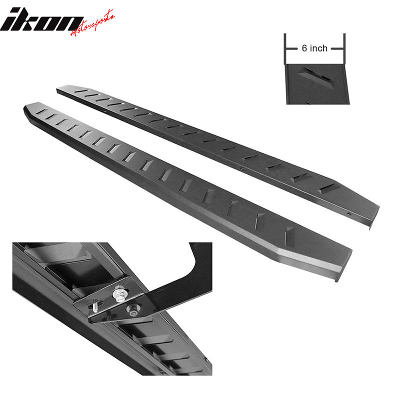 Fits 07-18 Chevy Silverado Extended Cab 78" Black Side Step Bars