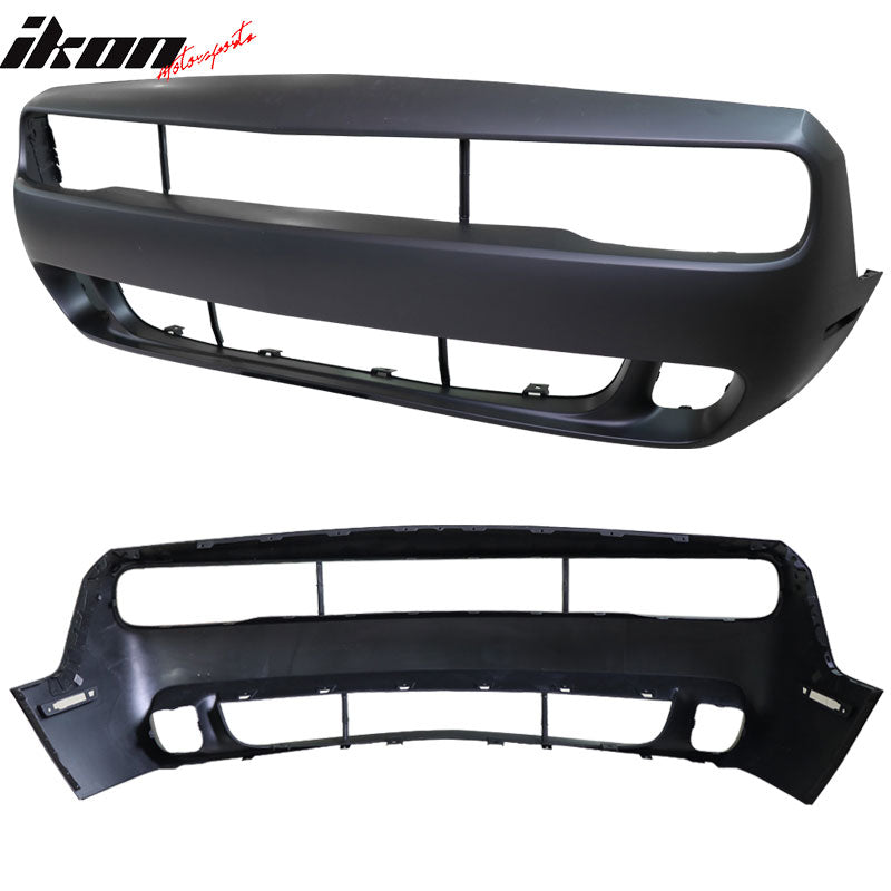 Fits 08-14 Dodge Challenger Front Bumper Cover Grille Conversion PP Replacement