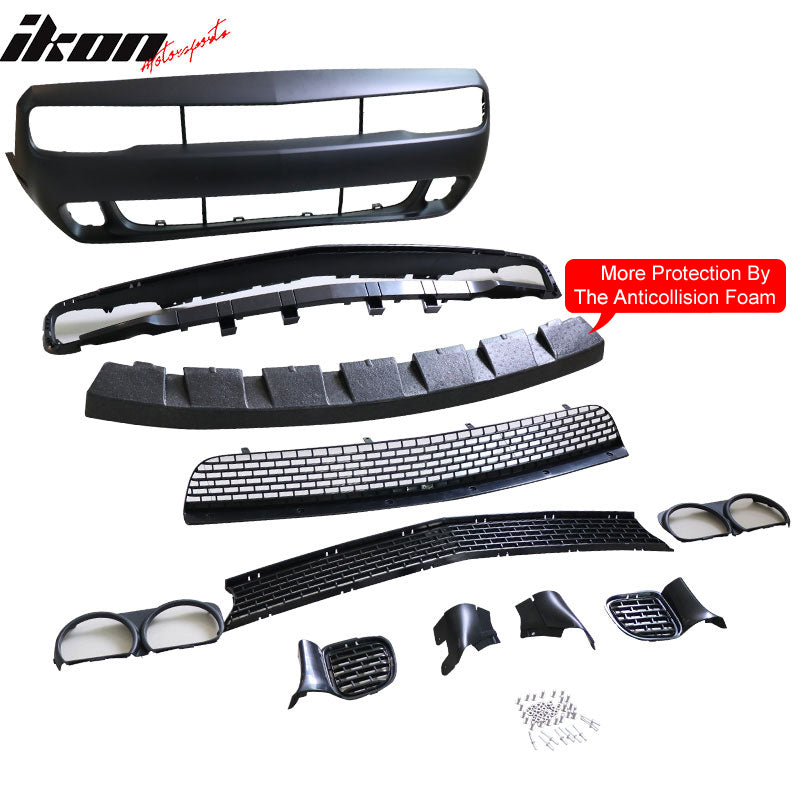 2015 2023 Dodge Challenger Front Bumper w Grille HC Lip Unpaint PP