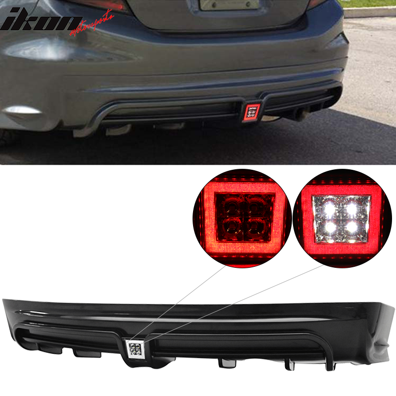 Fits 13-15 Honda Civic Mugen RR Rear Bumper Lip W/  LED Brake Light