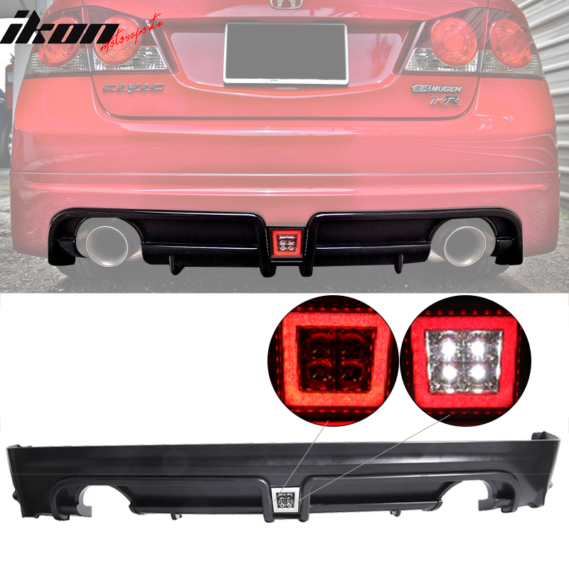 Fits 06-11 Civic MG RR Rear Diffuser Twin Outlet w/ 3rd Brake Light