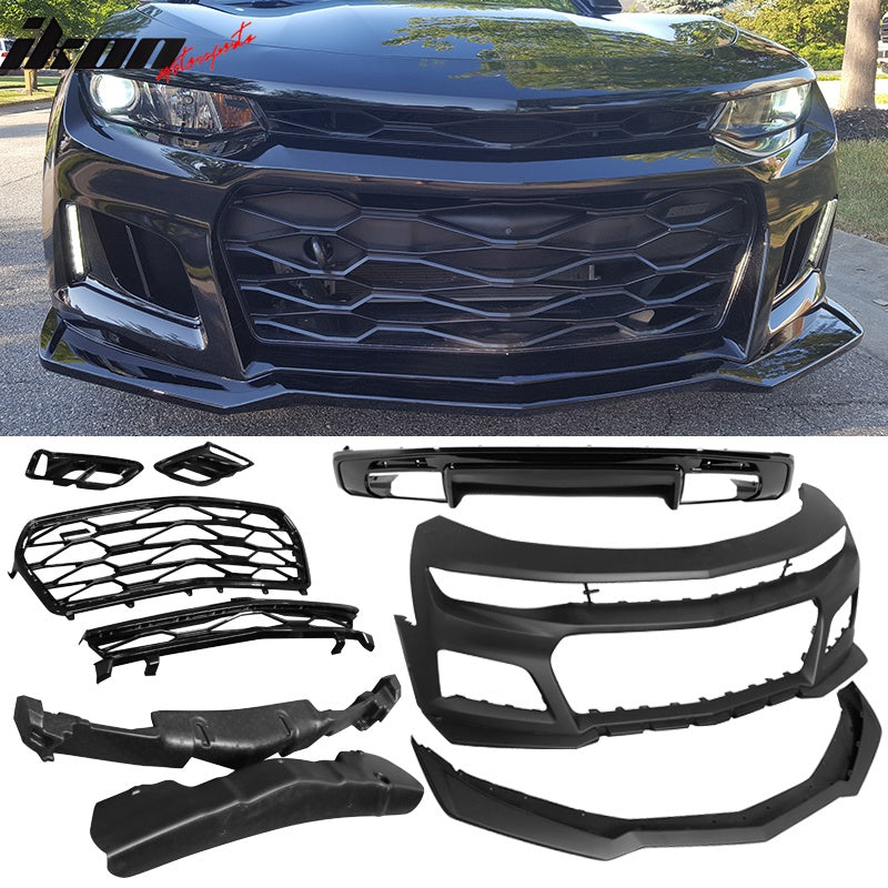 2016-2018 Chevrolet Camaro ZL1 Style Front Bumper & OE Rear Diffuser