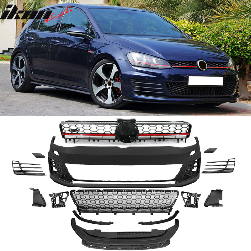 2015-2017 Golf 7 MK7 GTI Type Front Bumper + Grill Logo Badge Base