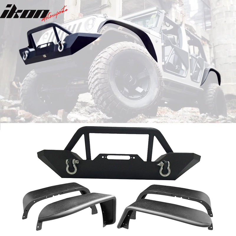 2007-2018 Jeep Wrangler JK Front Bumper Grille + Fender Flares