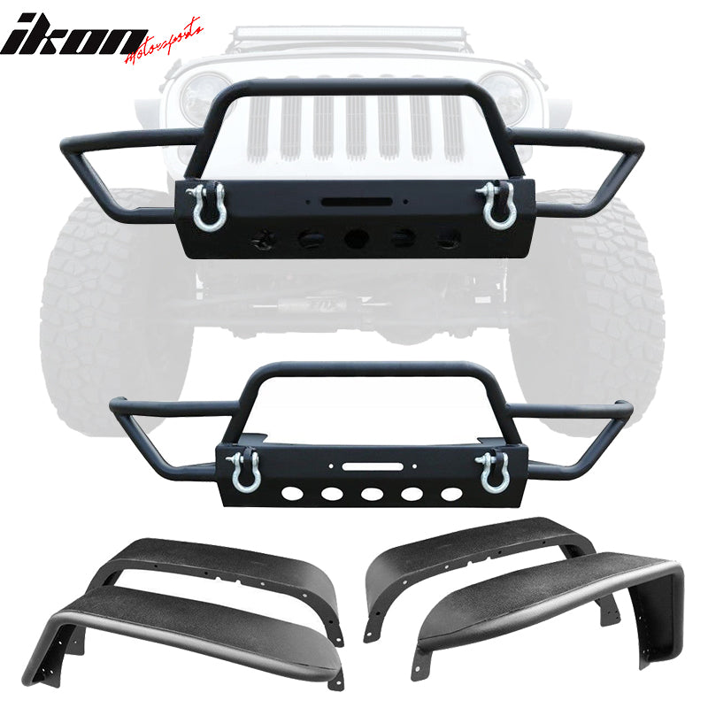 2007-2018 Jeep Wrangler JK Front Bumper Grille + Fender Flares