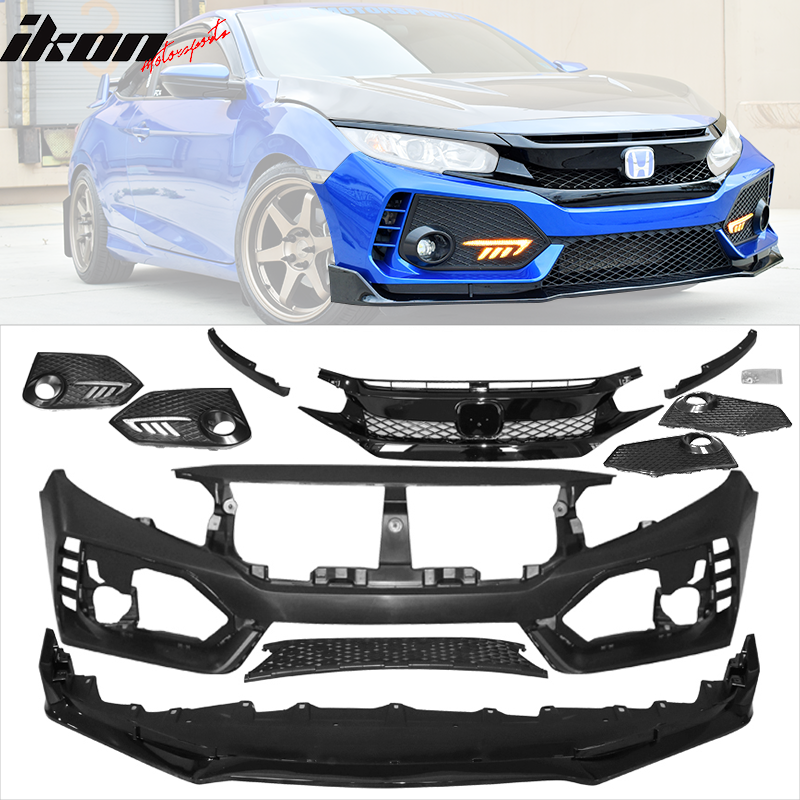Buy Best Honda Civic Type-R Front Bumper & Lip Gloss & DRL Light Online ...