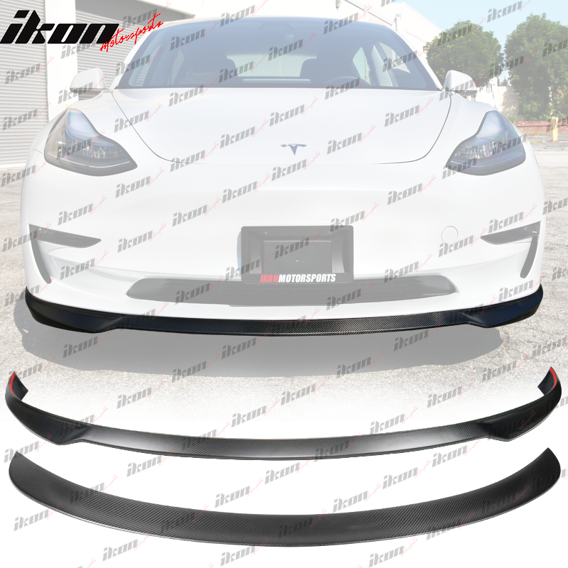 2017-2023 Tesla Model 3 IKON Front Lip + Trunk Spoiler CF