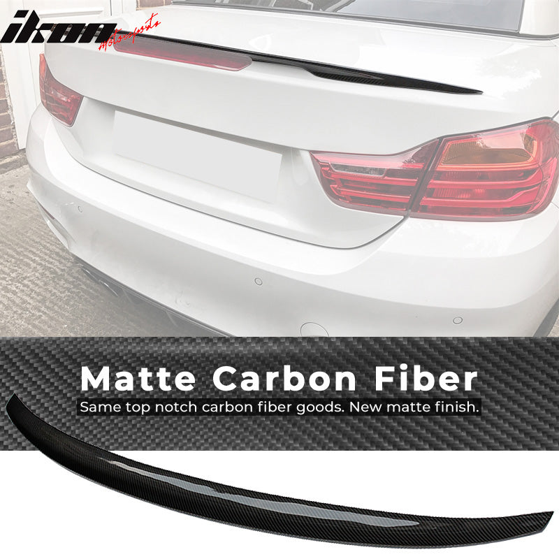 2014-2017 BMW 4 Series F83 Performance Style Trunk Spoiler Matte CF