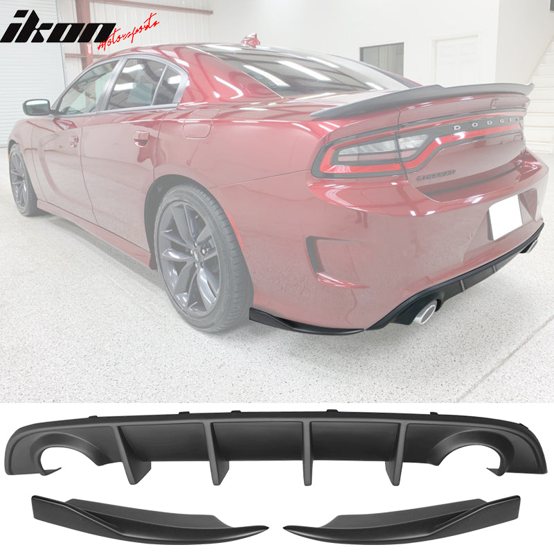 2015-2023 Dodge Charger Rear Bumper Diffuser + V2 Side Aprons Lip PP