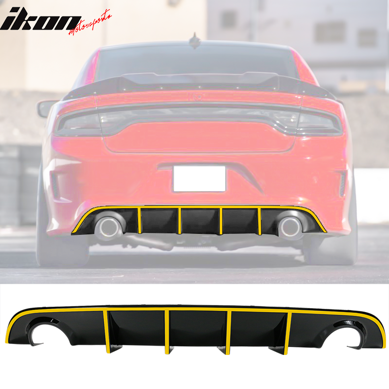 IKON MOTORSPORTS Rear Diffuser Compatible With 2015-2023 Dodge Charger ...