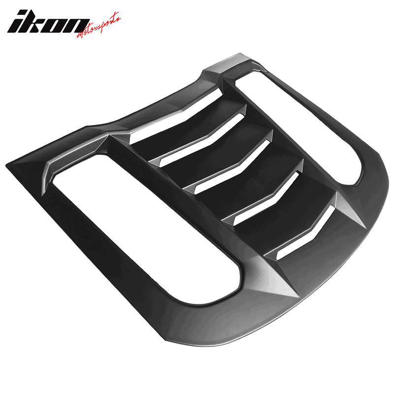 Fits 15-23 Ford Mustang IKON V2 Style Rear Side Window Louver - Matte Black