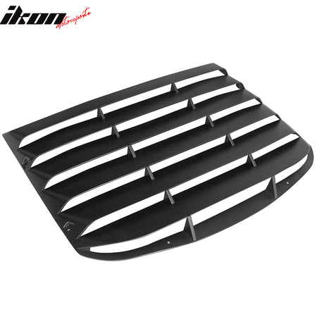 IKON MOTORSPORTS, Window Louver Compatible With 2015-2023 Ford Mustang, GT Style,Rear Louver and Side Quarter Scoop Louvers, Matte Black