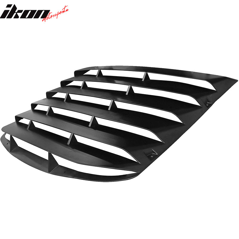 Fits 15-23 Ford Mustang GT Style Rear Side Window Louver - Matte Black