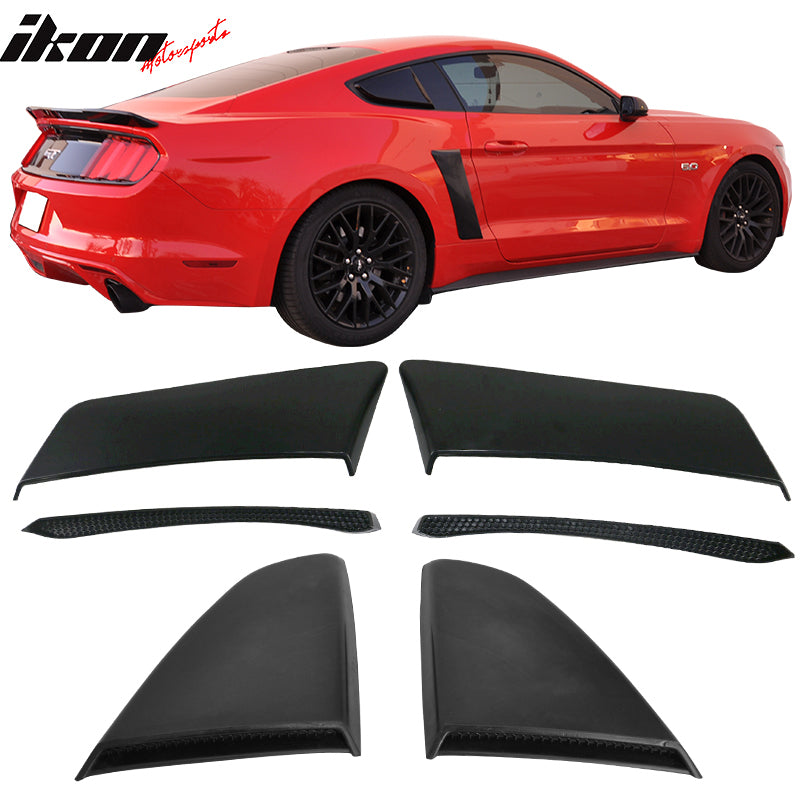2015-2023 Ford Mustang GT Style Rear Fender Scoop Side Window Louver