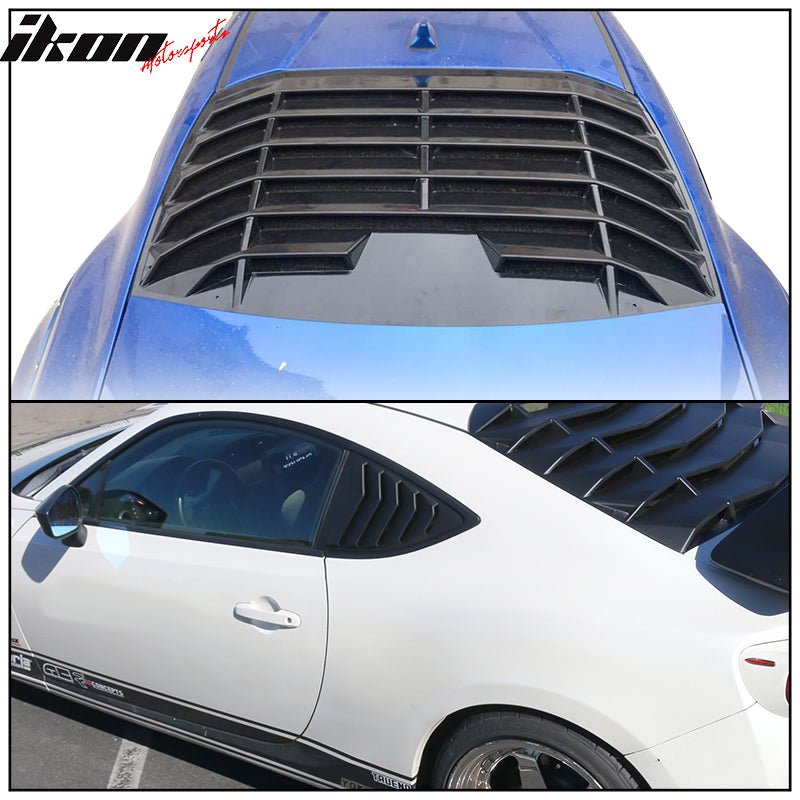 Fits 13-20 Scion FR-S/Subaru BRZ/Toyota 86 IKON Style Rear + Side Window Louver