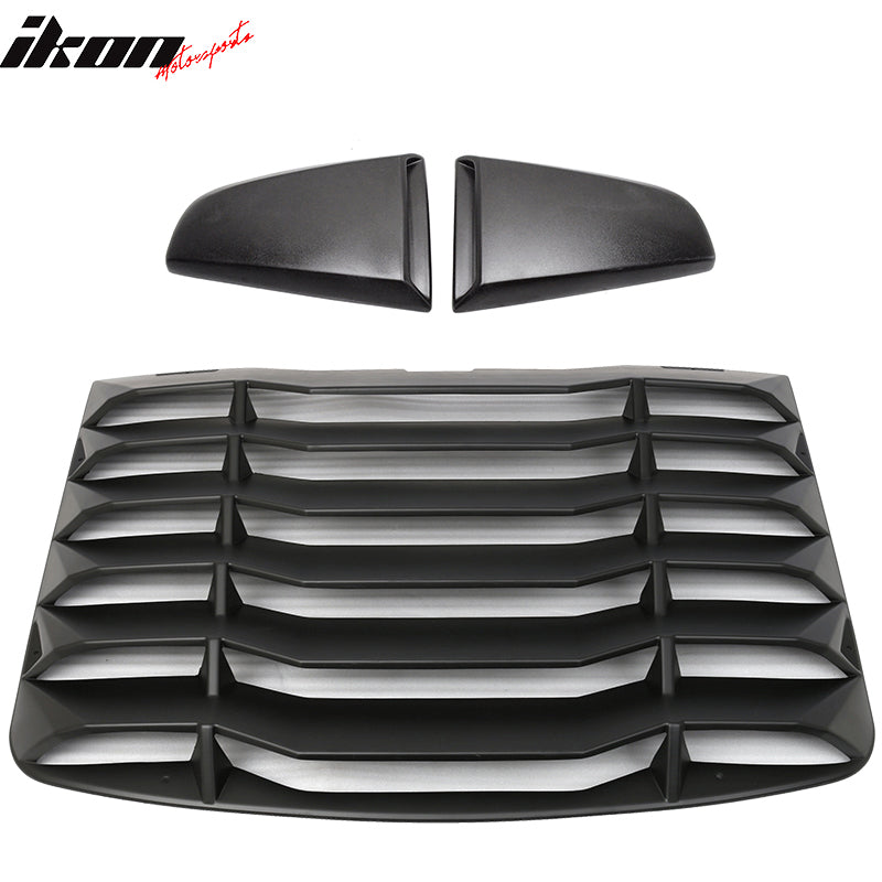 IKON MOTORSPORTS, Window Louver Compatible With 2003-2008 Nissan 350Z, IKON Style,Rear Louver and Side Quarter Scoop Louvers