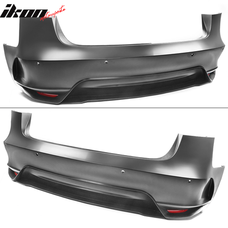 Fits 17-23 Tesla Model 3 IKON Style Unpainted Rear Bumper Cover W/Reflectors PP