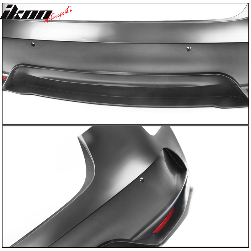 Fits 17-23 Tesla Model 3 IKON Style Unpainted Rear Bumper Cover W/Reflectors PP