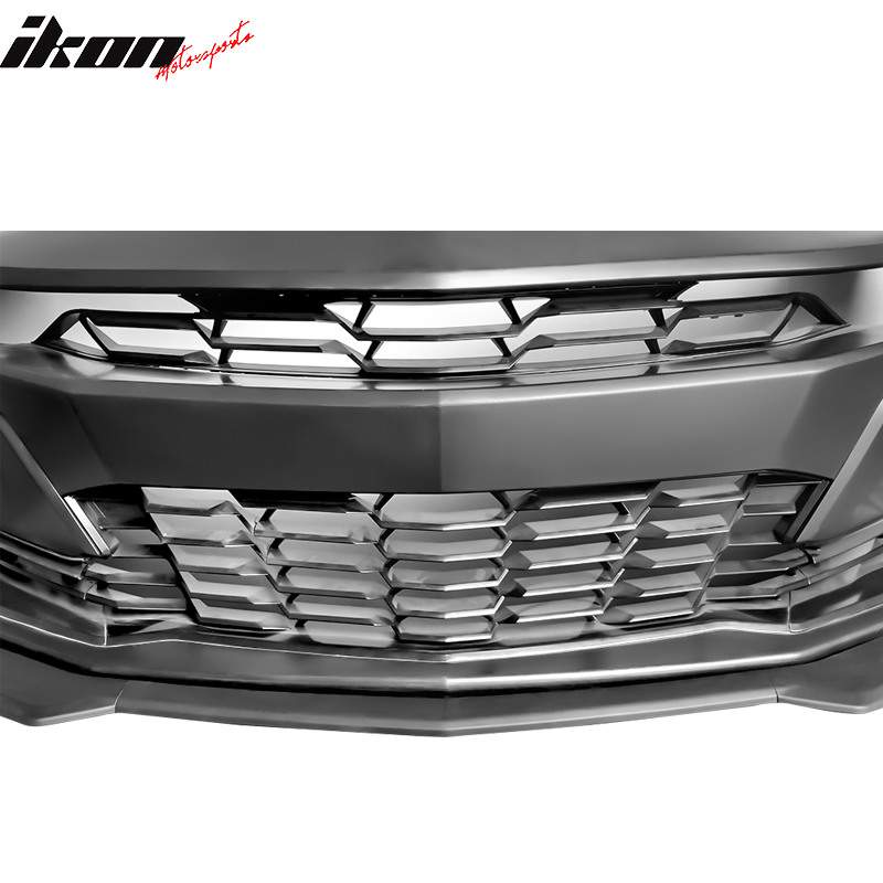 Fits 19-24 Chevy Camaro SS Style PP Front Bumper W/Matte Black Front Bumper Lip