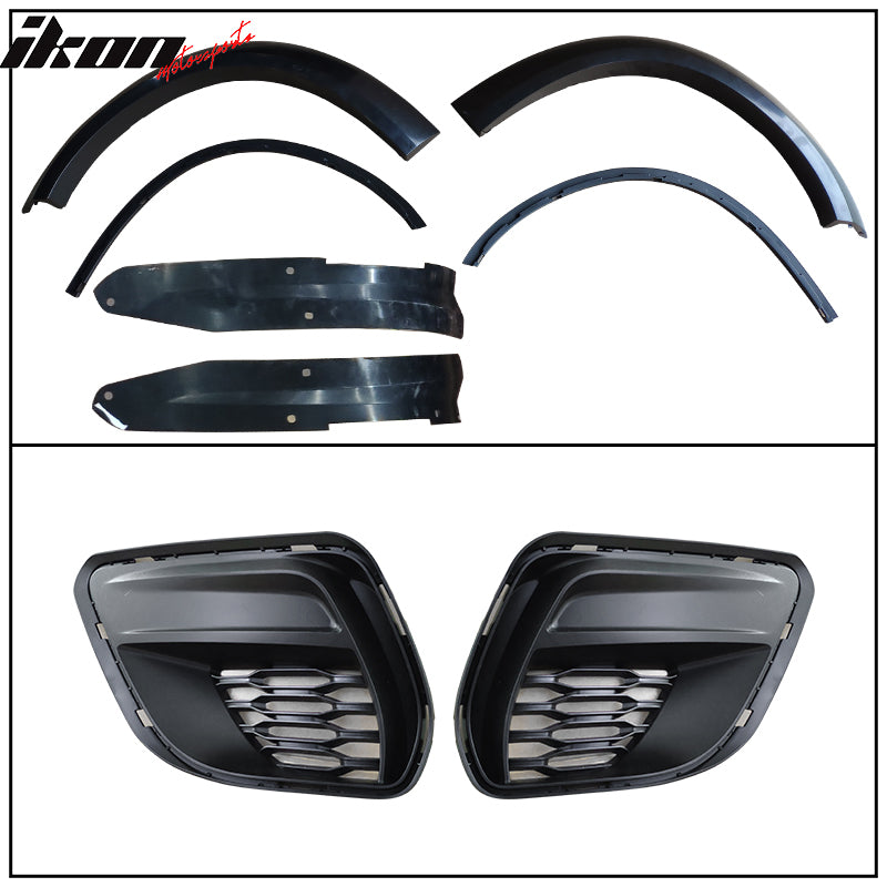 Fits 15-23 Dodge Charger Widebody Whole Bumper Side Gloss Black Diffuser Kits