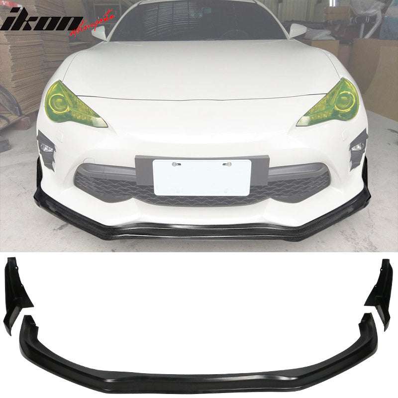 2017-2020 Toyota 86 CS Style Black Front Bumper Lip Front Winglets PU