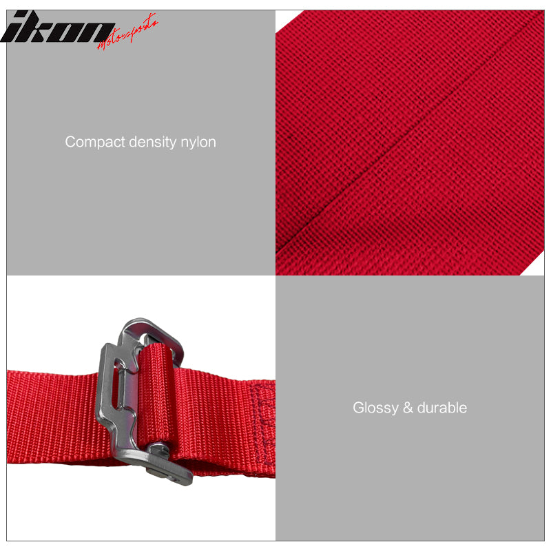 5 Point Racing Harness Buckle Seat Belt 2" Wide Nylon Red Go-kart UTV ATV