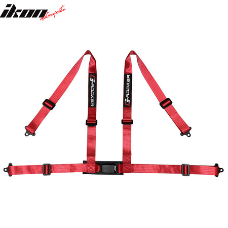 Universal Adjust Racing Seat PU Carbon Orange Bezel & Dual Slider Buckle Belt x2