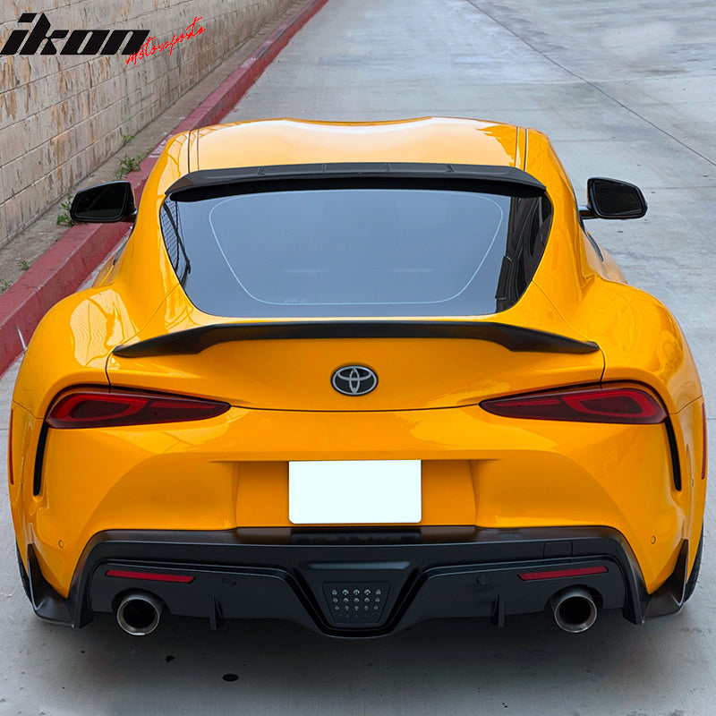 Fits 20-23 Toyota GR Supra MK5 Painted #202 Black TRD Style Trunk + Roof Spoiler