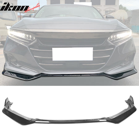 IKON MOTORSPORTS, Front Bumper Lip Compatible With 2021-2022 Honda Accord, 3PCS Front Bumper Lip Spoiler Air Dam Chin Splitter Bodykit IKON V4 Style PP Polypropylene