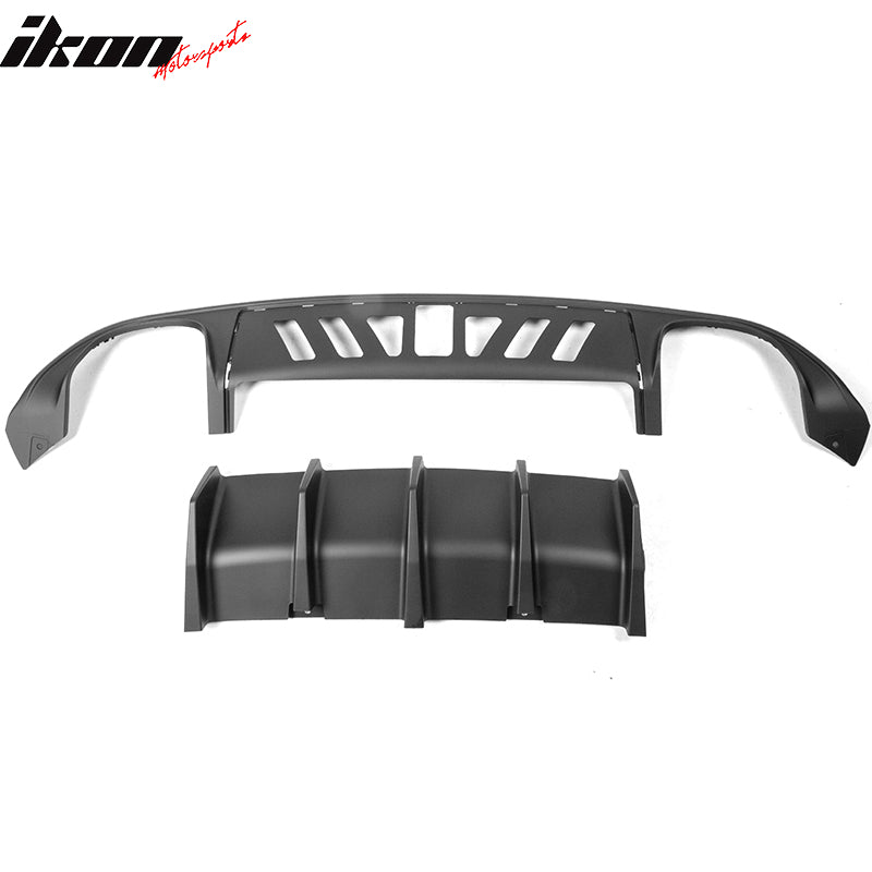 Matte Black Rear Bumper Diffuser For 2015-2023 Dodge Charger SRT (Quad Exhaust)