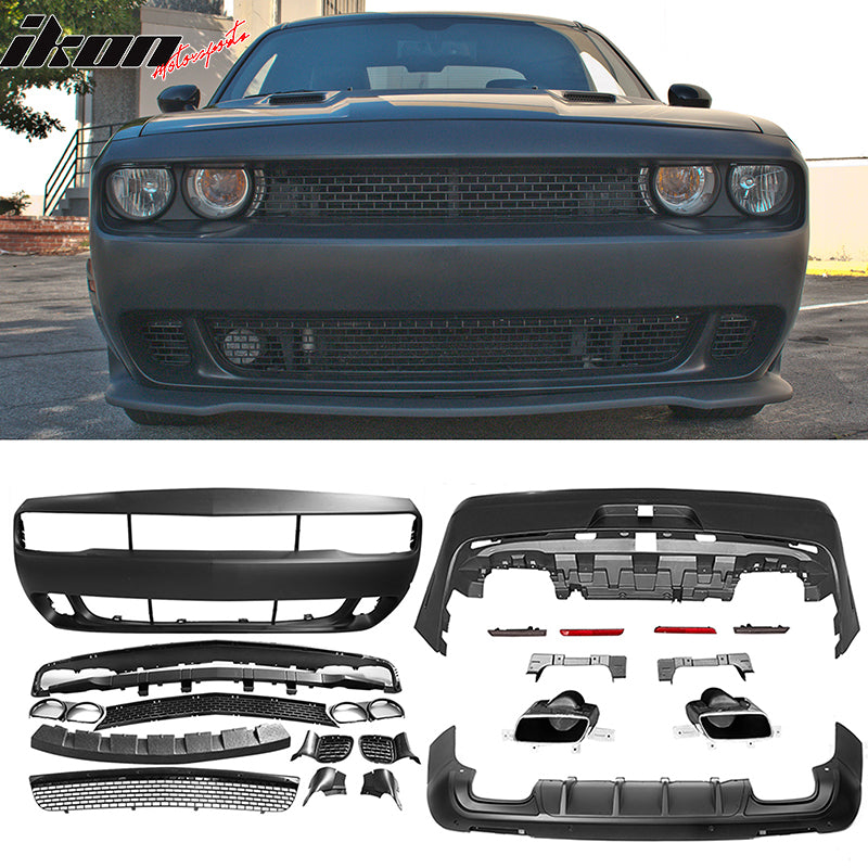 Buy Best Dodge Challenger Front + Rear Bumper Cover + V1 Diffuser