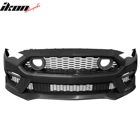 Fits 18-23 Ford Mustang 2021 Mach-1 Style Front Bumper Cover with Lip LED Grille