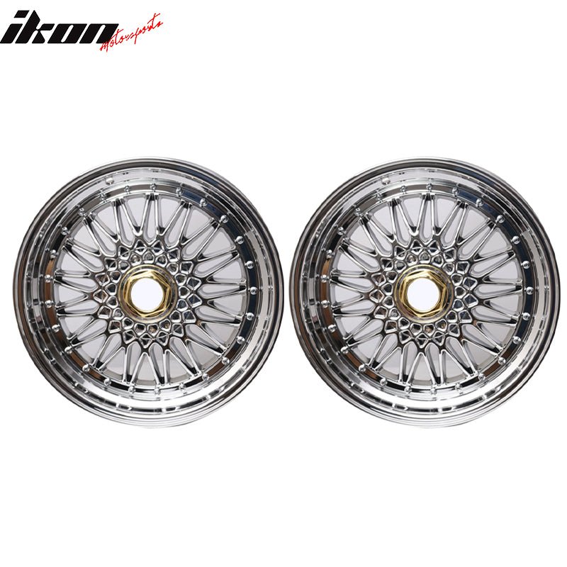 (2) 18X8.0 +35 5X114.3 / 5X120 Step Lip Deep Dish Mesh Wheels Rims