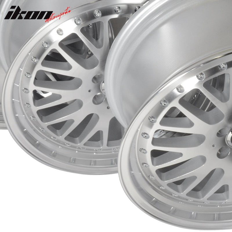 (2) 18X8.5 +35 5X100 Step Lip Mesh Wheels Rim Exterior Accessories for Car