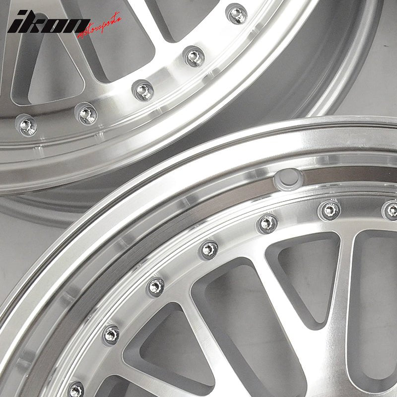 (2) 18X8.5 +35 5X100 Step Lip Mesh Wheels Rim Exterior Accessories for Car