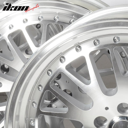 (2) 18X8.5 +35 5X100 Step Lip Mesh Wheels Rim Exterior Accessories for Car