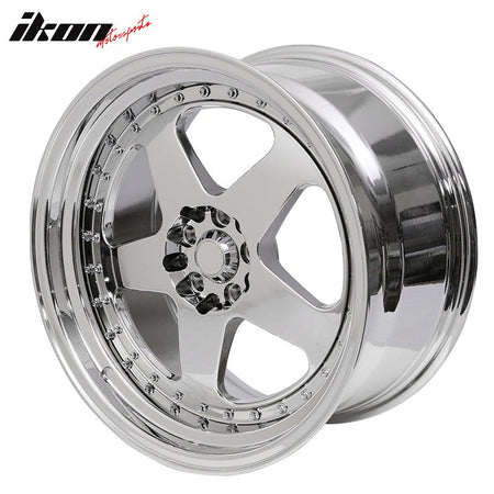 (2) 18X10 +30 5X100 / 5X114.3 Step Lip 5 Spoke Wheels Rim Kit Replacement