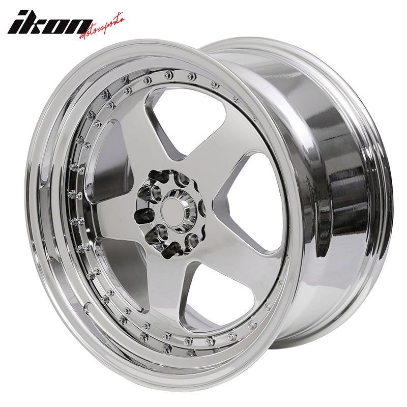 (4) 18X10 +30 5X100 / 5X114.3 Step Lip 5 Spoke Wheels Rims Kit Accessories