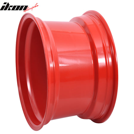 (2) 17X10 +30 5X100 / 5X114.3 Step Lip Deep Dish Mesh Wheels Rims Kit - Red