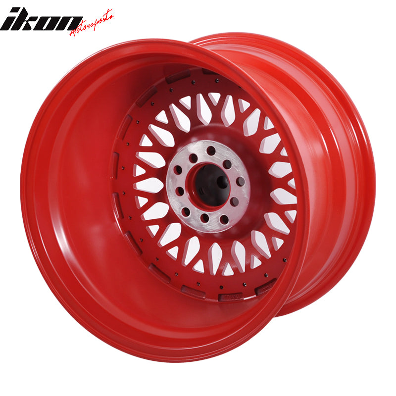 Motor Rismo Rims IKON MOTORSPORTS, (2) 17X10 +30 5X100 / 5X114.3 Step Lip Deep Dish Mesh ...
