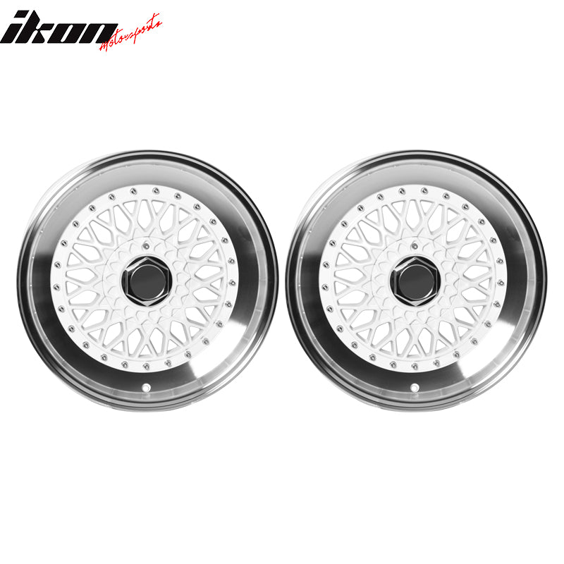 IKON MOTORSPORTS, (2) 17X8.5 +25 5X100 / 5X114.3 Step Lip Deep Dish ...