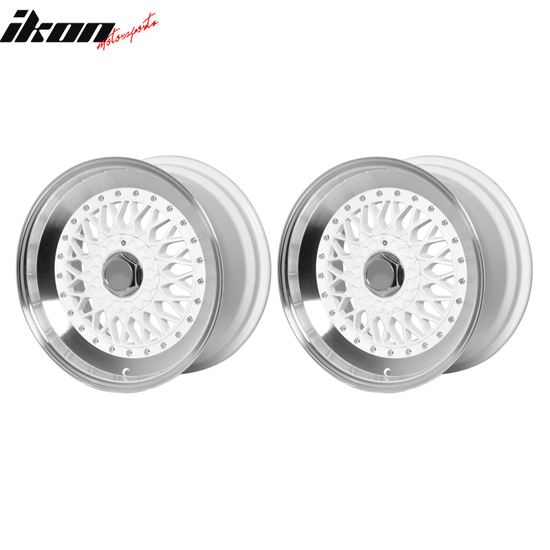 IKON MOTORSPORTS, (2) 17X8.5 +25 5X100 / 5X114.3 Step Lip Deep Dish ...